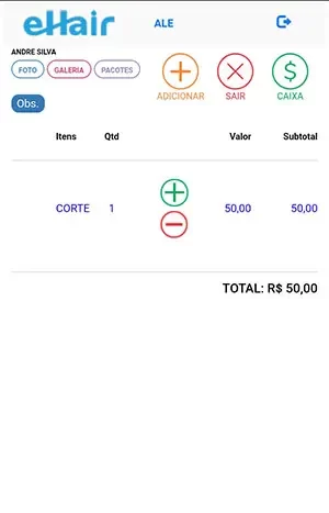 Lançamentos de serviços e produtos como em um carrinho de compras
